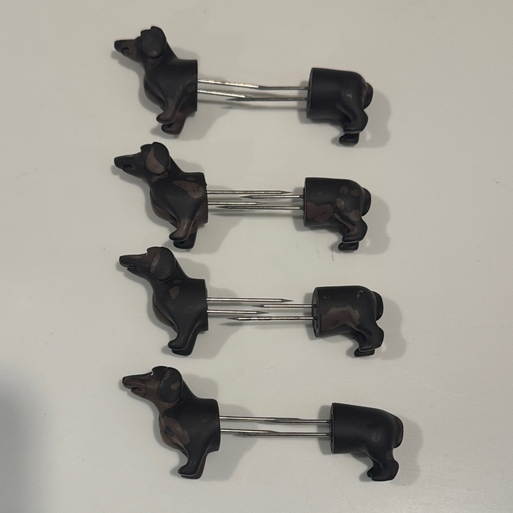 Dachshund Weiner Dog Corn Skewers Holders Set of 4 - SO CUTE